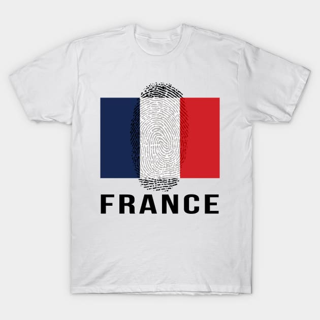 France Flag DNA T-Shirt by Rocky Ro Designs